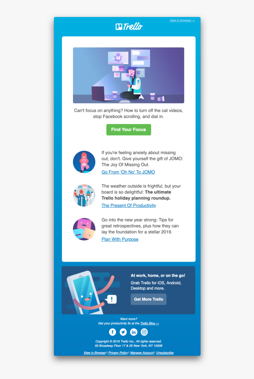 Image Of An Email From Trello - Email Mkt Do Trello, HD Png Download, Free Download