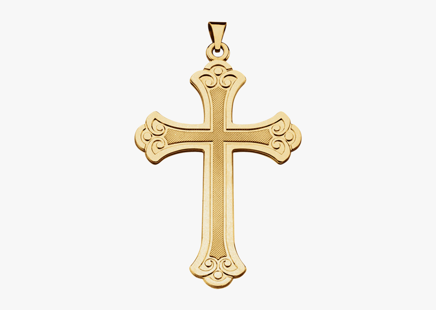 Gold Cross Png - Gold Nail Cross With Diamond, Transparent Png, Free Download