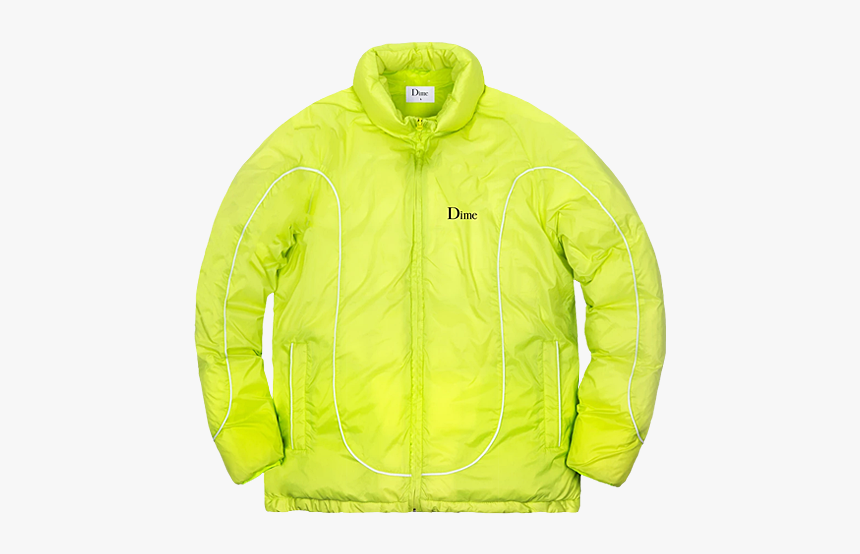 Dime Court Puffer Jacket Neon Preview - Hoodie, HD Png Download, Free Download