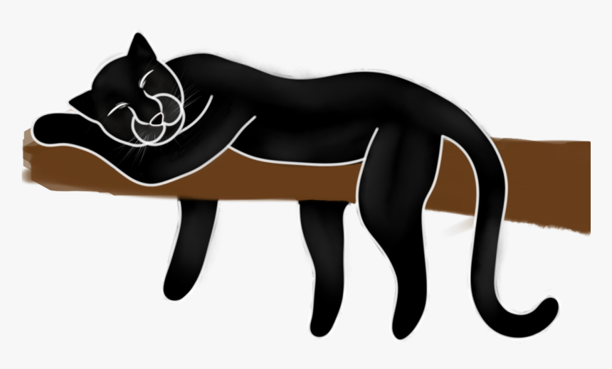 Transparent Sleeping Cat Png - Cartoon Black Panther Cat, Png Download, Free Download