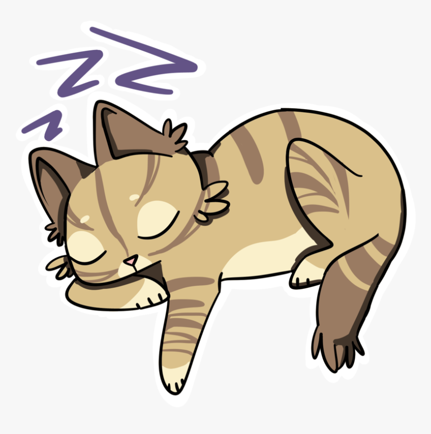 Sleeping Kitty - Cartoon, HD Png Download, Free Download