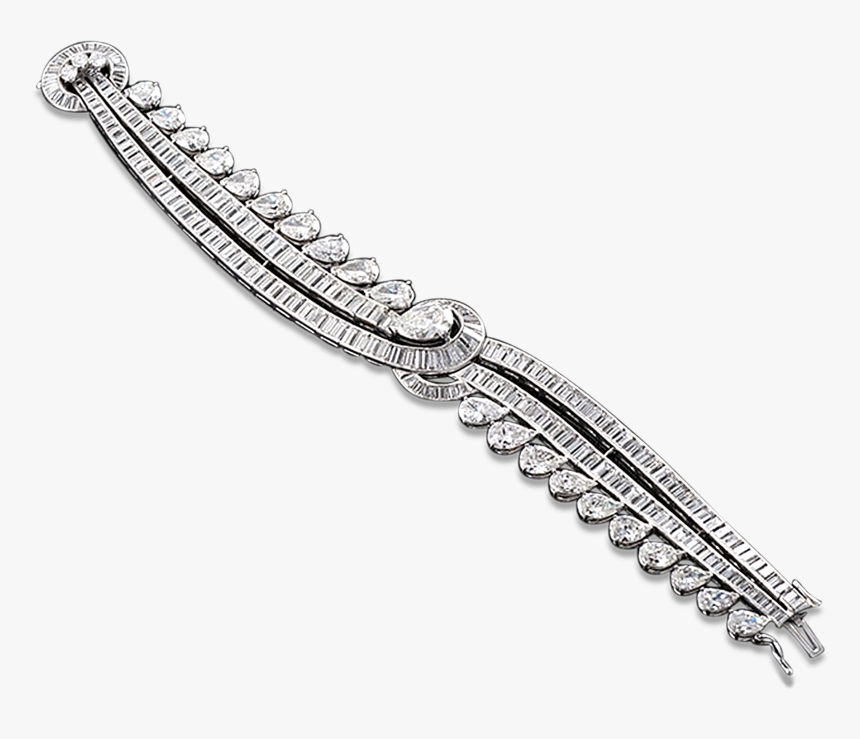 Pear And Baguette Diamond Bracelet, - Body Jewelry, HD Png Download, Free Download