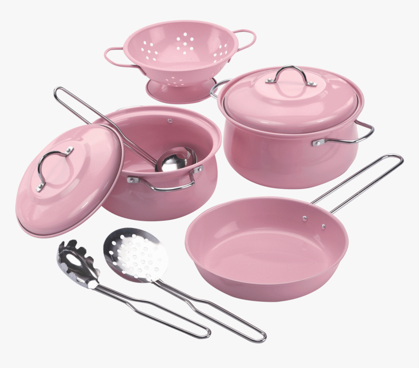 pink toy pots and pans