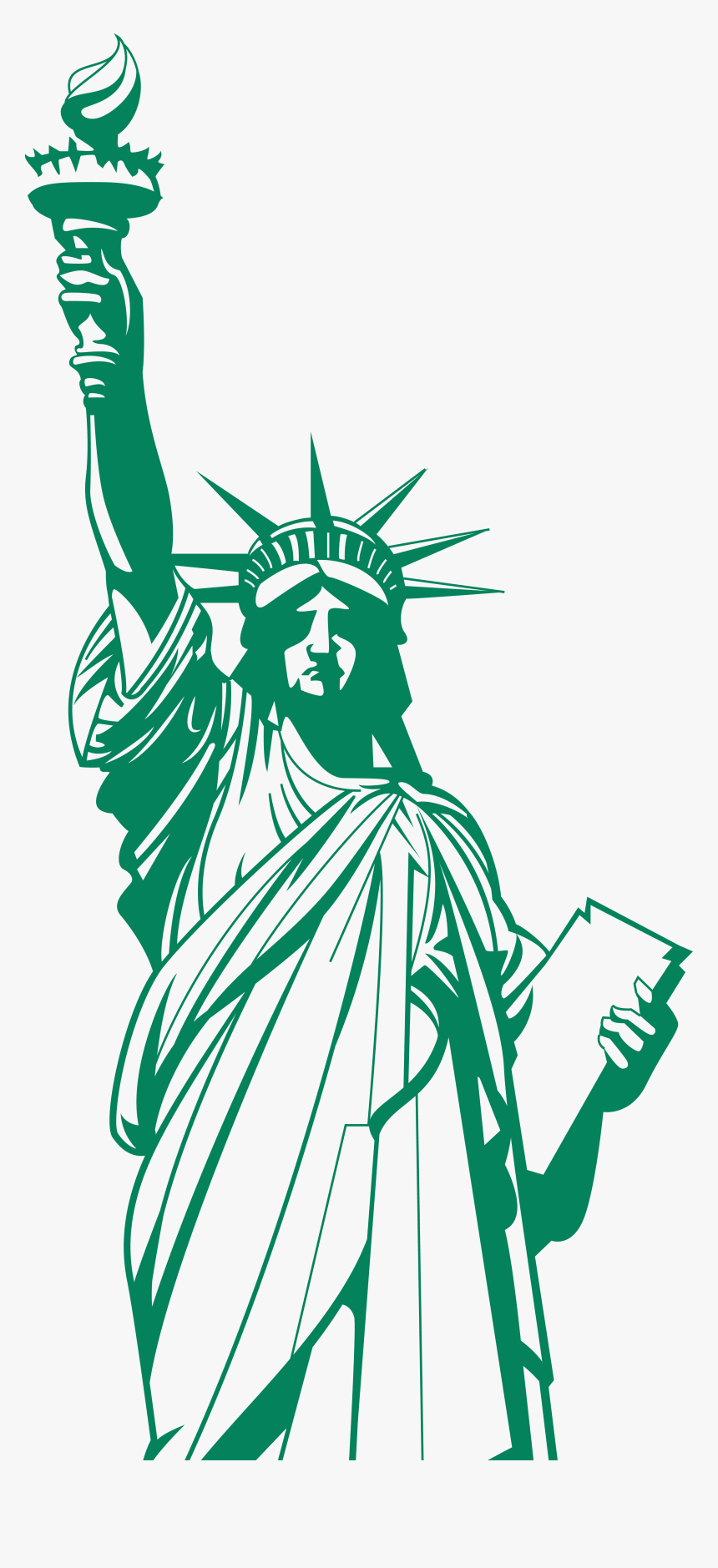 Drawn Statue Of Liberty Transparent - Statue Of Liberty Postcard, HD Png Download, Free Download