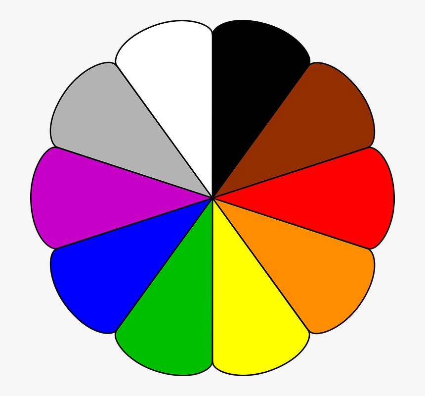 Colours, Rainbow Colors, Circle, Round, Circular - Colour Wheel With Black And White, HD Png Download, Free Download