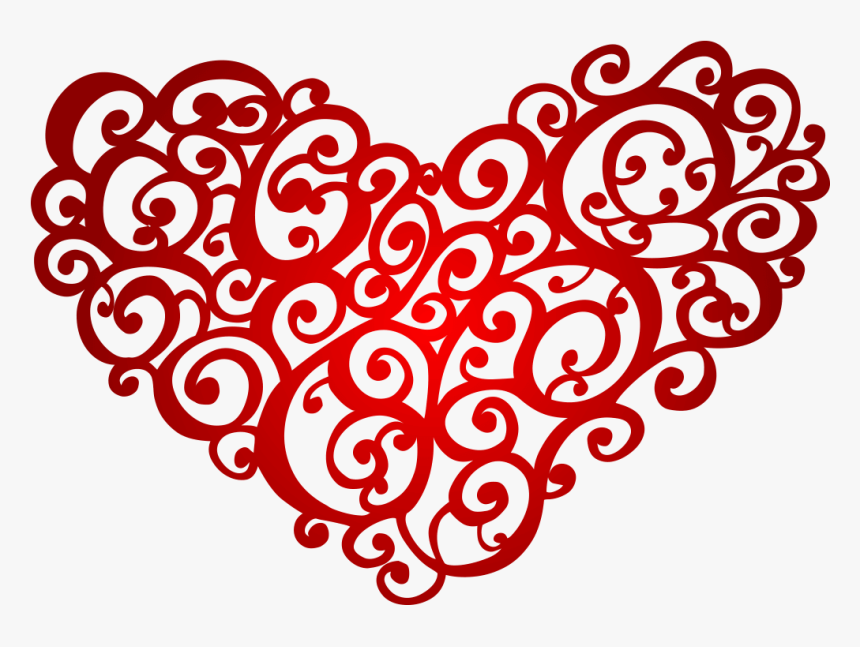 Floral Heart Png Transparent - Red Floral Vectors Png, Png Download, Free Download