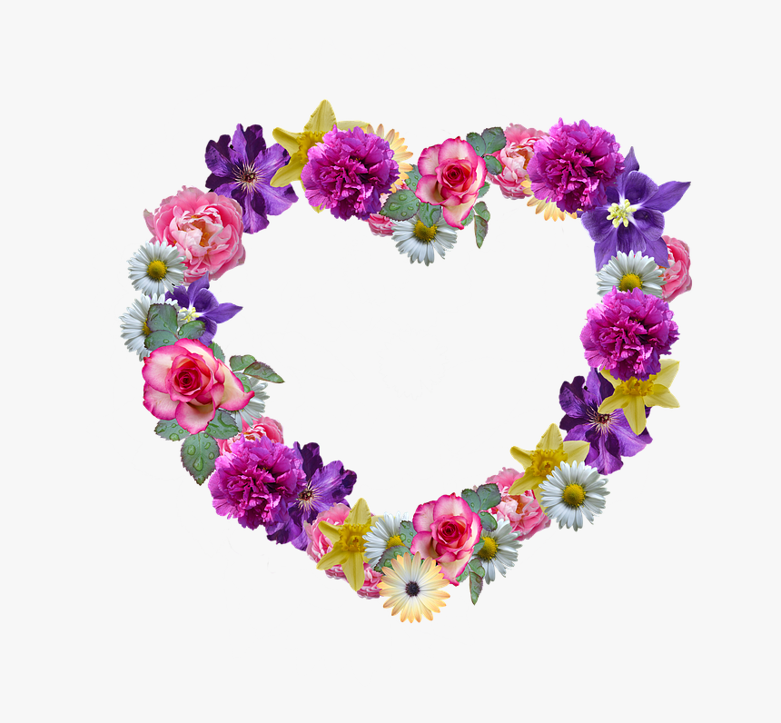 Download Flowers Heart Mother S Day Floral Wreath Greeting Wednesday Flowers Hd Hd Png Download Kindpng