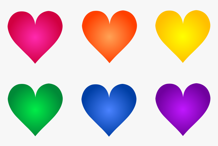 Colored Hearts Clipart Hd Png Download Kindpng