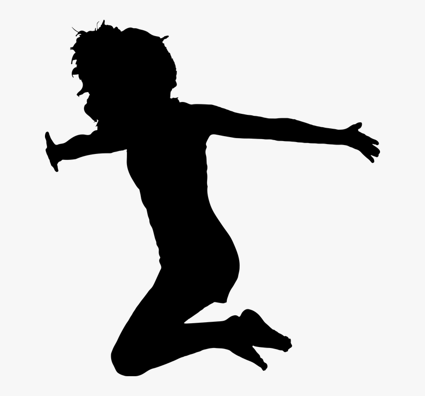 Female, For Goal, Girl, Human, Jumping, Silhouette - Girl Jumping Silhouette Png, Transparent Png, Free Download