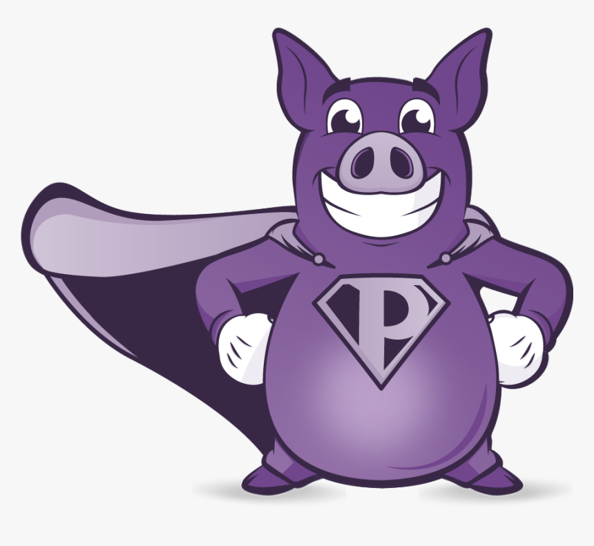 Transparent Pig Cartoon Png - Purple Pig Cartoon, Png Download, Free Download