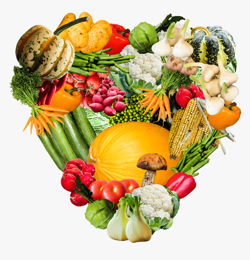 Heart Made Of Vegetables - Food Sources Of Synbiotic, HD Png Download, Free Download