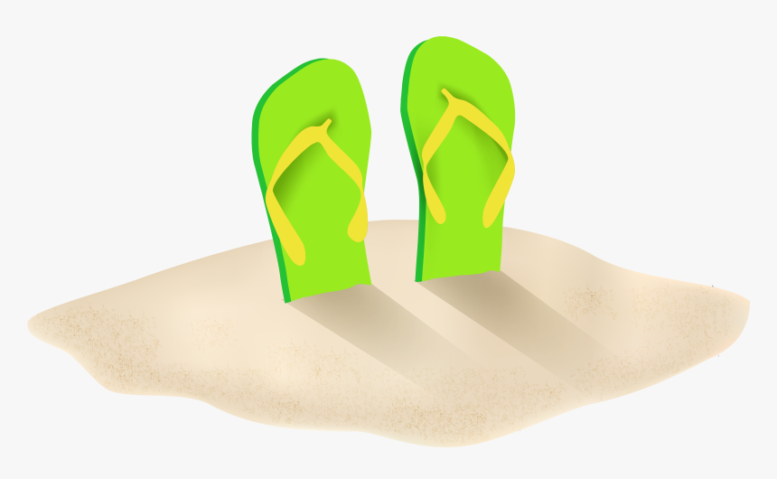 Flip Flops In Sand Clipart, HD Png Download, Free Download