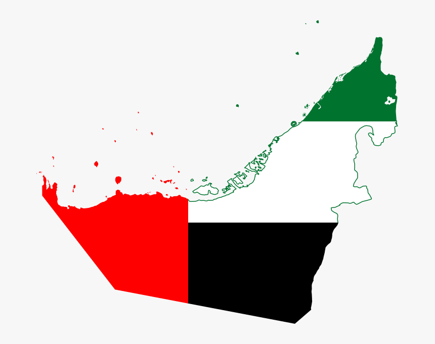 Flag Map Of The United Arab Emirates - Uae Map Flag, HD Png Download ...