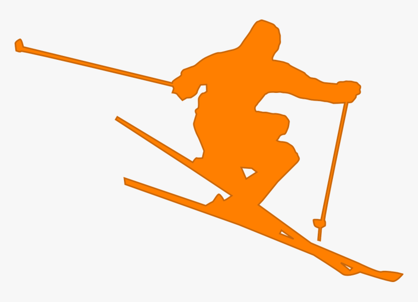 Skiing Black And White, HD Png Download, Free Download