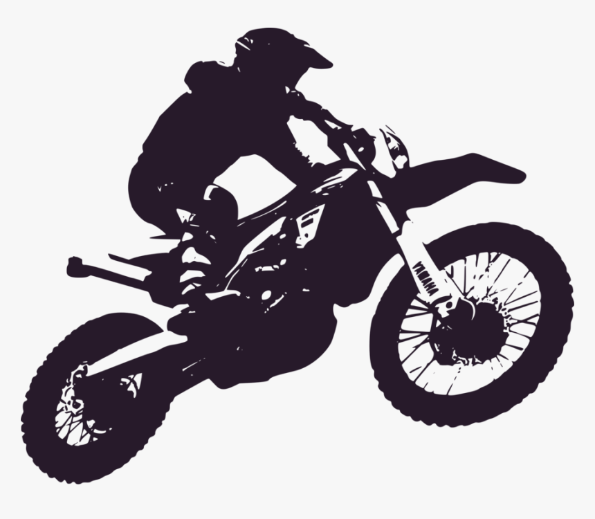 Wheel,freestyle Motocross,motocross - Motorbike Black And White, HD Png Download, Free Download