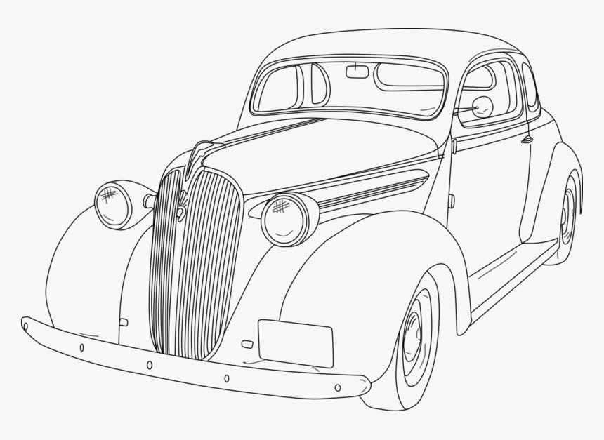 Vintage Antique Outline Car Coloring - Antique Cars Blog