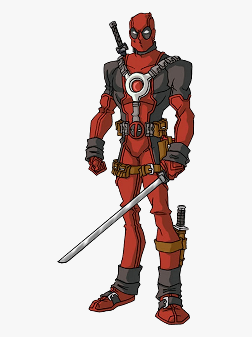 Deadpool Cartoon With Sword, HD Png Download, Free Download