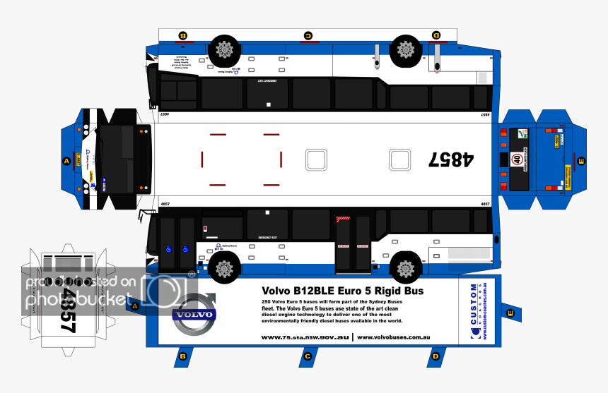 Coach Drawing Bus Volvo - Bus Paper Model, HD Png Download, Free Download