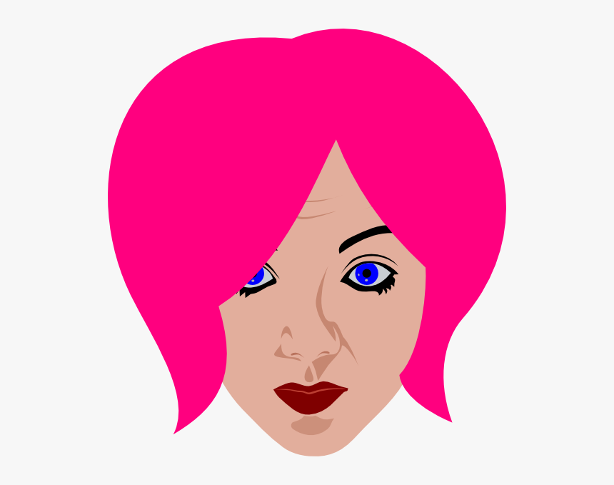 Pink Haired Woman Svg Clip Arts - Pink Hair Clip Art, HD Png Download, Free Download