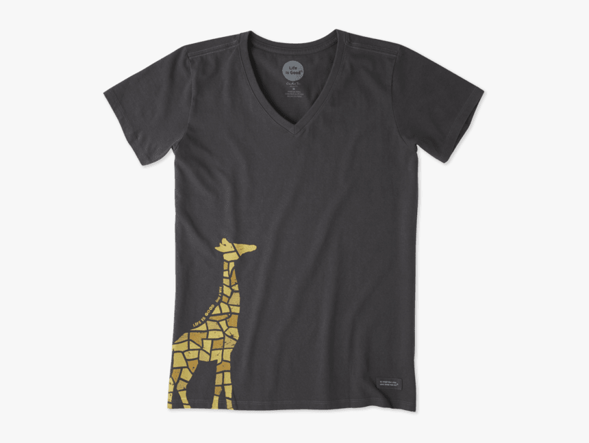 Women"s Mosaic Giraffe Crusher Vee - Giraffe, HD Png Download, Free Download