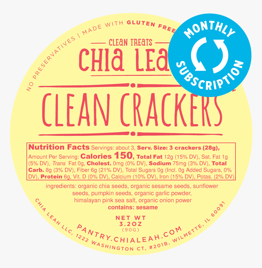 Cleancrackers Nutritionlabel 90gsub - Circle, HD Png Download, Free Download