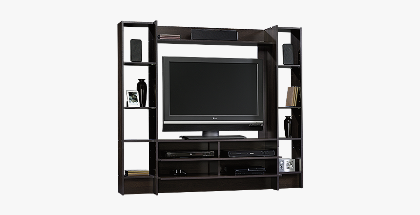 Four-shelf Casual Entertainment Wall System In Cinnamon - New Model Of Tv Stand, HD Png Download, Free Download