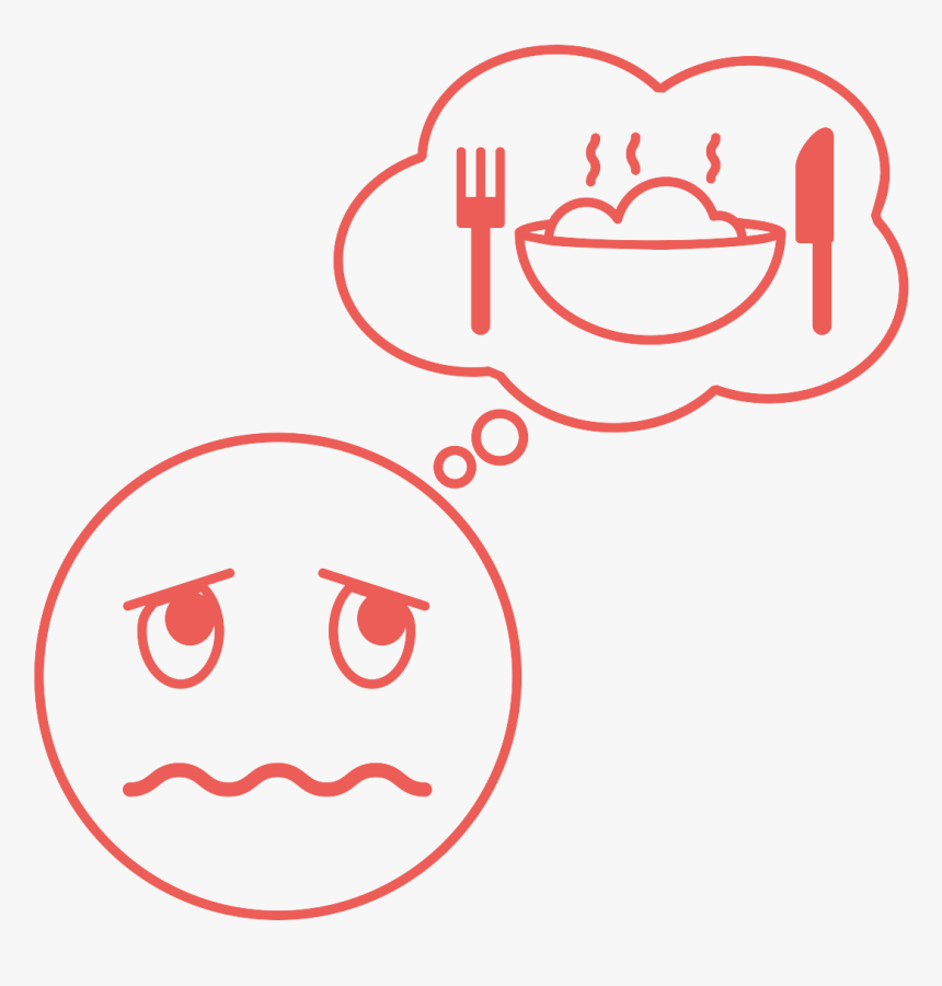 Line Drawing Of Someone Thinking Of Food - Someone Thinking Of Food, HD Png Download, Free Download