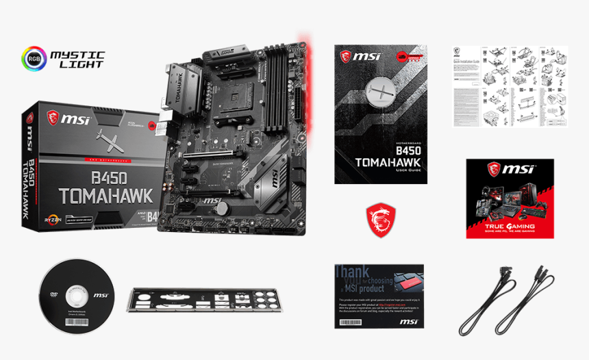 Msi B450 Tomahawk Box Content - Msi B450m Bazooka V2, HD Png Download, Free Download