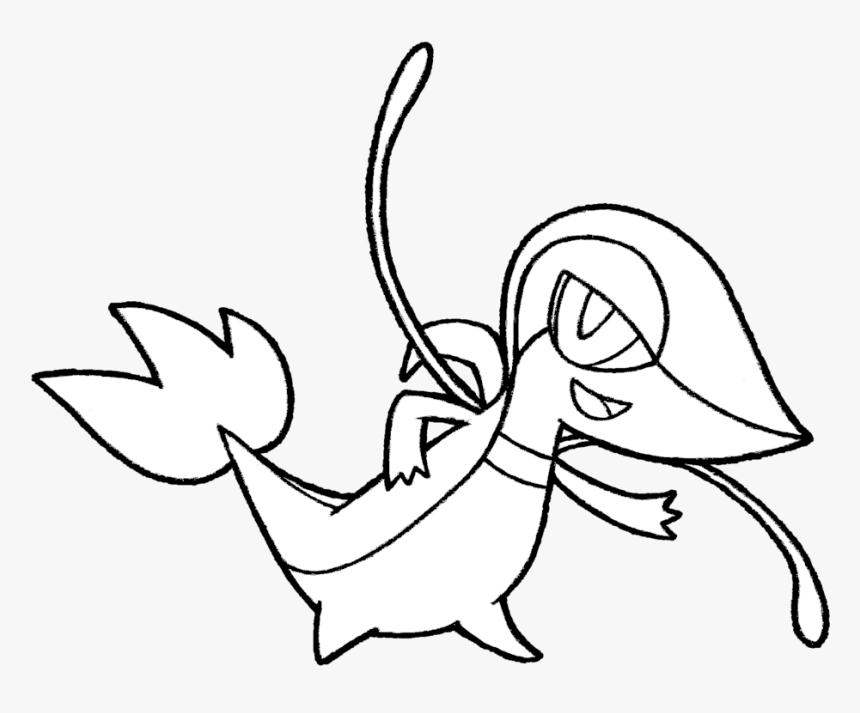 495 Tripash"s Snivy By Realarpmbq - Line Art, HD Png Download, Free Download