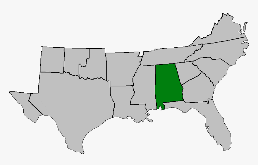 Csa Map Alabama Highlighted - Usa, HD Png Download, Free Download