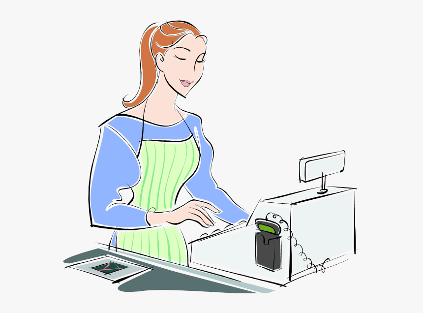clipart of a cashier