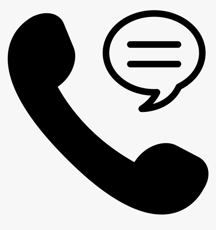 Telephone Silhouette With Speech Balloon - Telephone Silhouette, HD Png Download, Free Download