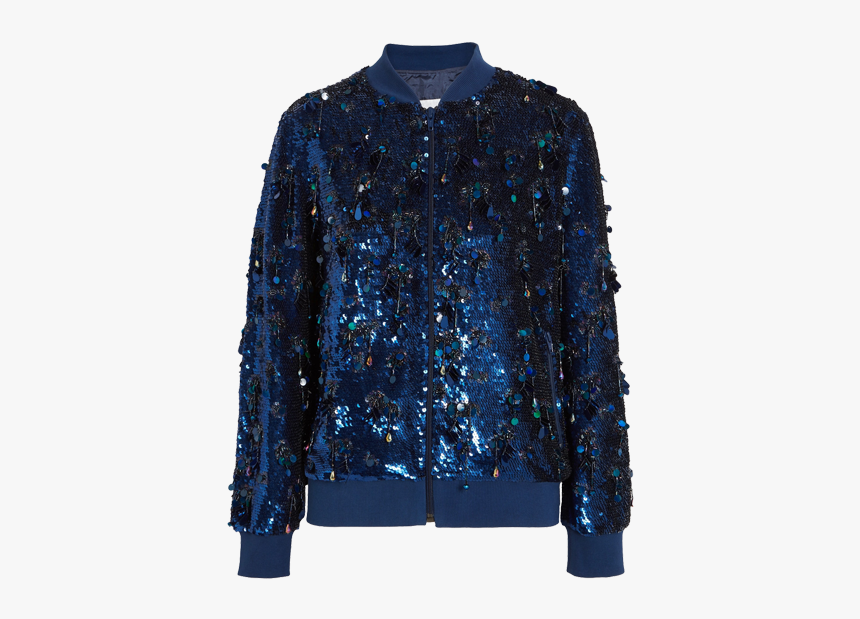 Sequined Silk-georgette Bomber Jacket - Jacket, HD Png Download, Free Download