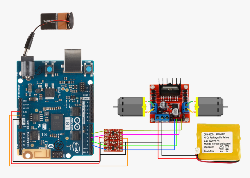 Arduino 101 Bt Rc Car Schematics Bms4eghalv - Arduino Rc Car Circuit, HD Png Download, Free Download