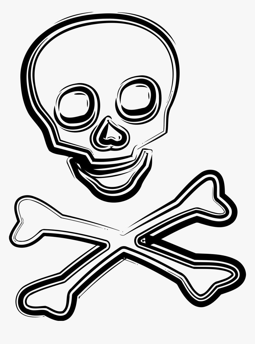 Sketched Skull And Crossbones - Clip Art, HD Png Download, Free Download