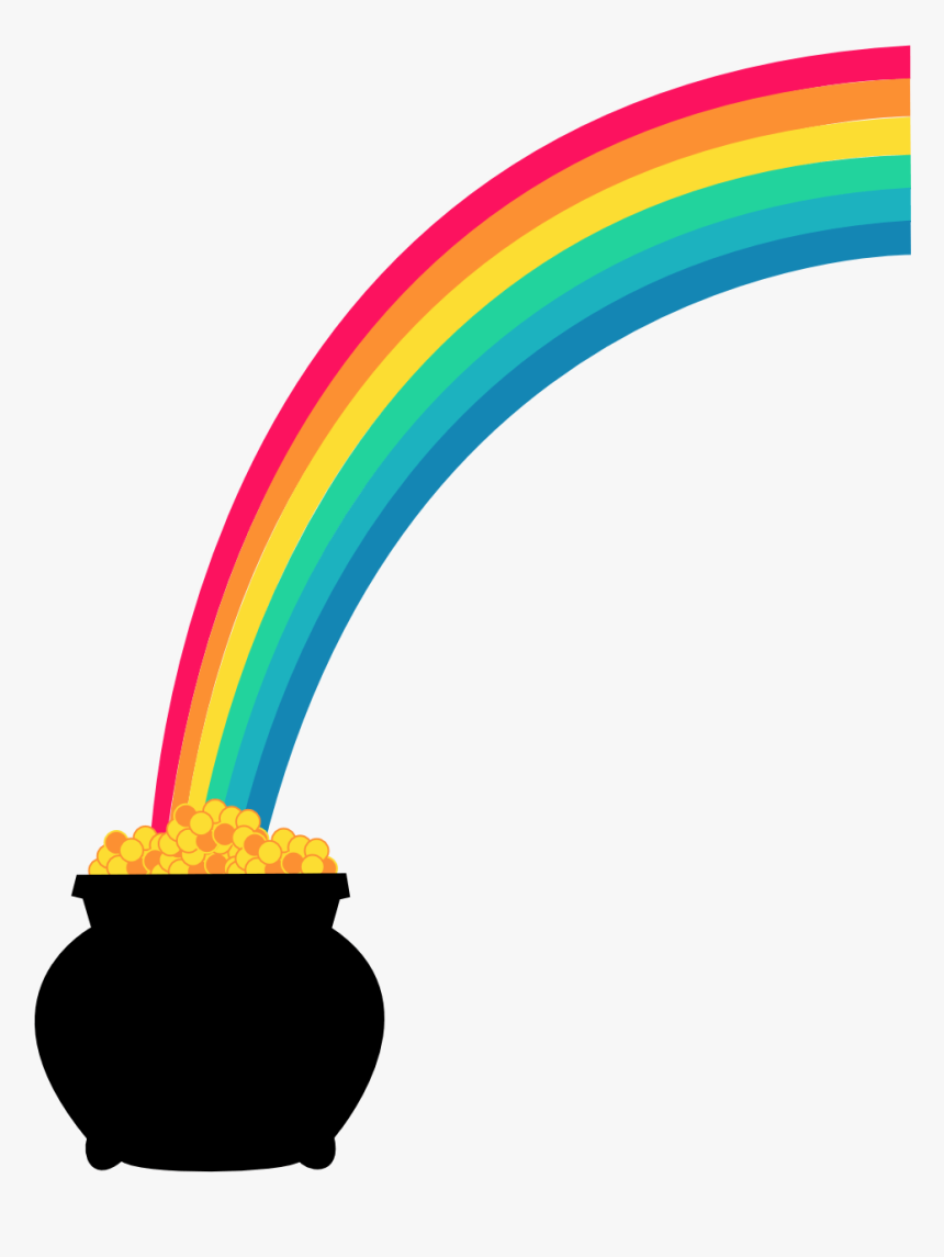 Slankys - Transparent Pot Of Gold With Rainbow, HD Png Download, Free Download