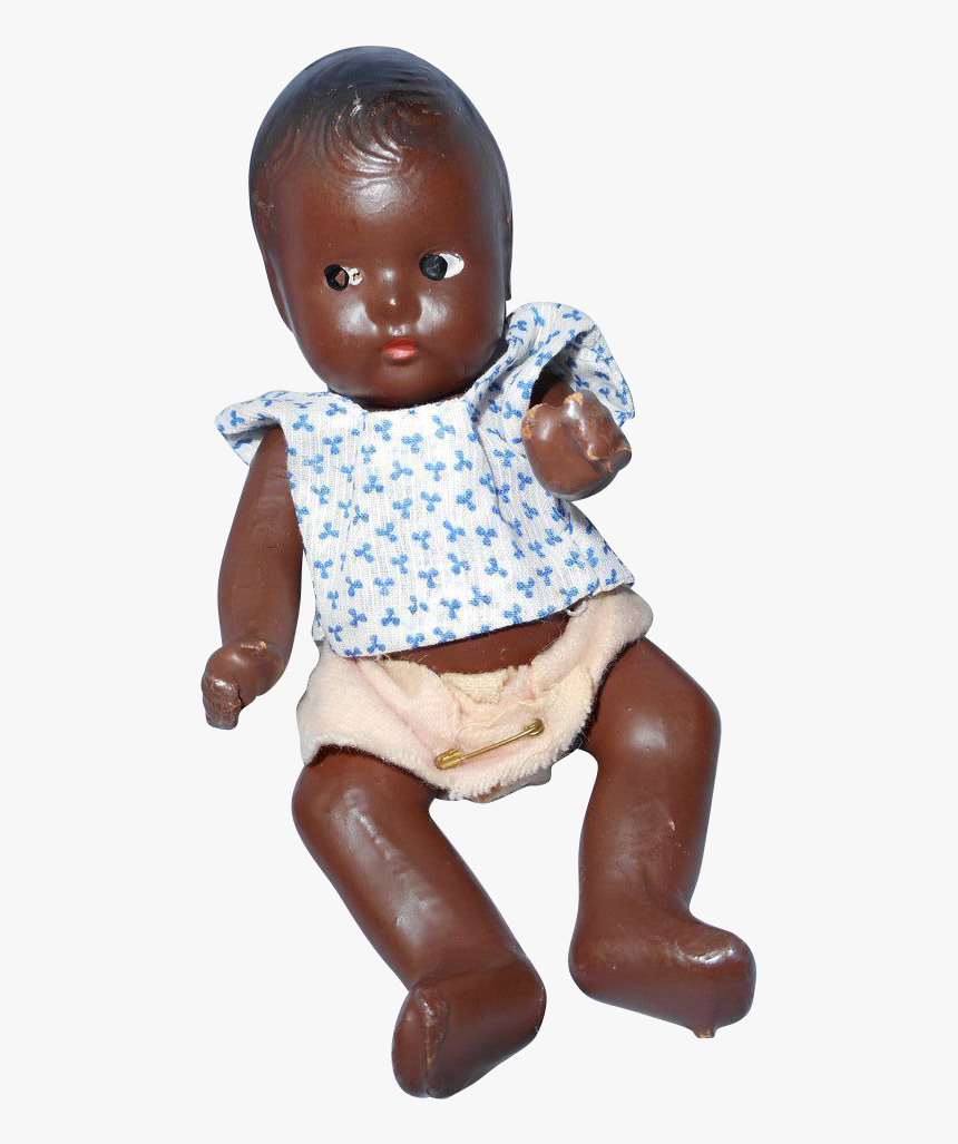 Composition Black Baby Doll, 7 Inches, 1940s - Sitting, HD Png Download, Free Download