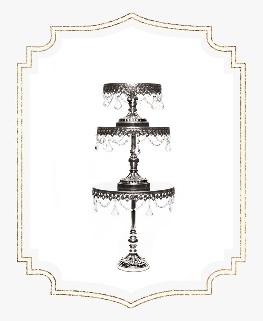 Shop-preview Shiny Silver Round Chandelier Cake Stand - Drawing, HD Png Download, Free Download