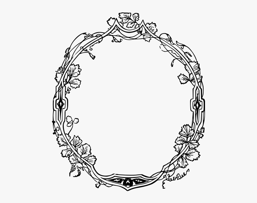 Leafy Vintage Frame - Fancy Round Frame Clipart Png, Transparent Png, Free Download