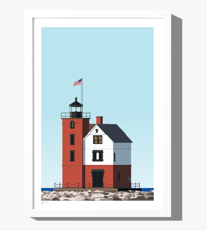 Rkr Framewhite Roundislandlighthouse - Round Island Lighthouse Restoration, HD Png Download, Free Download