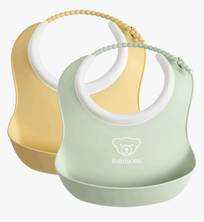 Small Baby Bib In 2-pack Powder Yellow And Powder Green - Babybjorn Bib, HD Png Download, Free Download