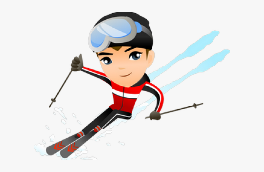 Skiing Clipart Family Four - Skiing Cartoon, HD Png Download, Free Download