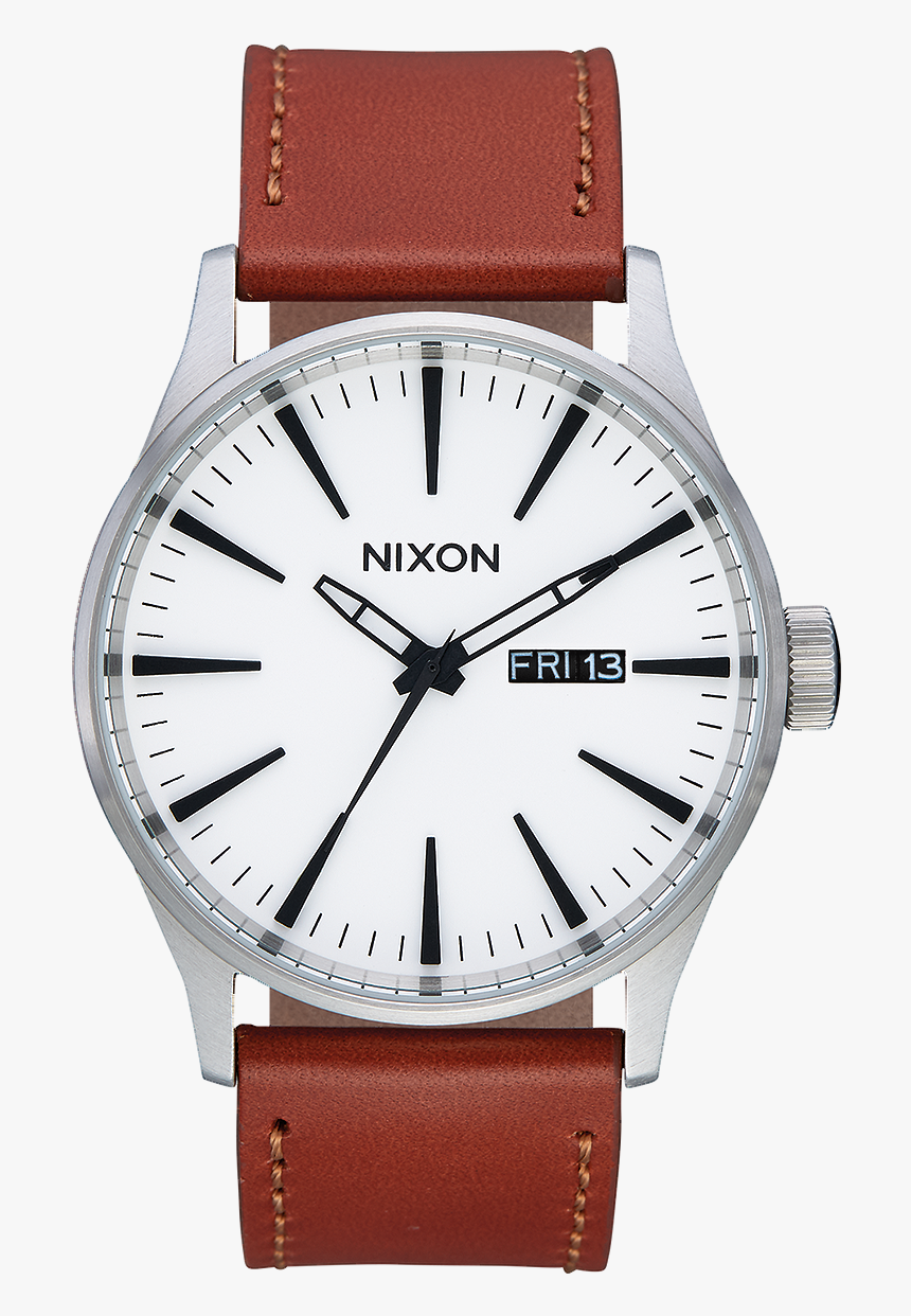 Nixon Sentry Leather White Sunray Saddle Watch, HD Png Download, Free Download