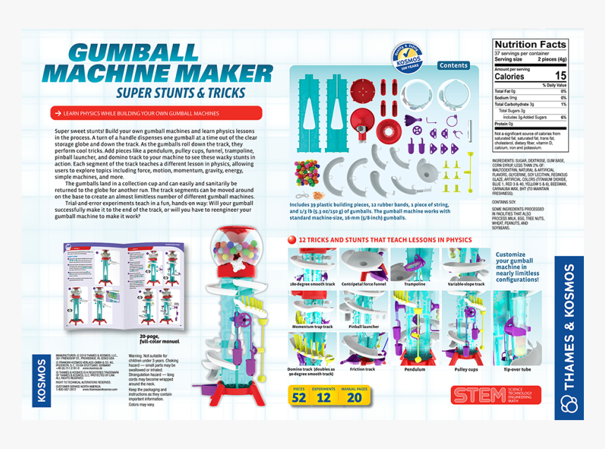 Gumball Machine Maker - Thames Kosmos Gumball Machine Maker Assembly Instructions, HD Png Download, Free Download