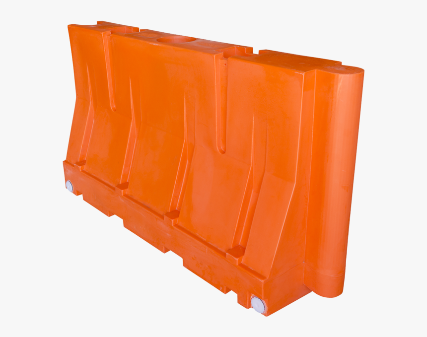 Angled View Of A Single, Orange 42-inch Plastic Barricade - Plastic Construction Barrier, HD Png Download, Free Download