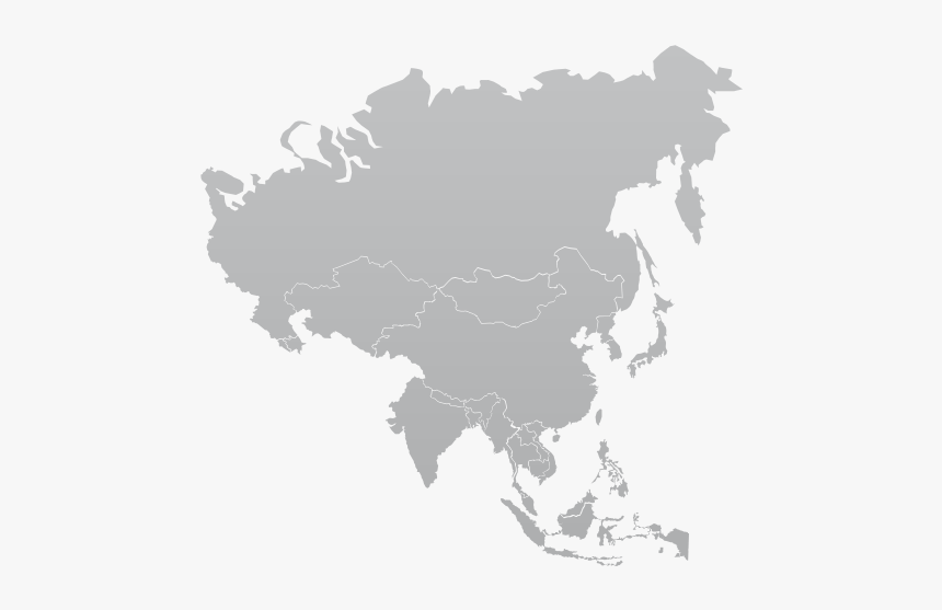 Asia Map Png Grey, Transparent Png, Free Download