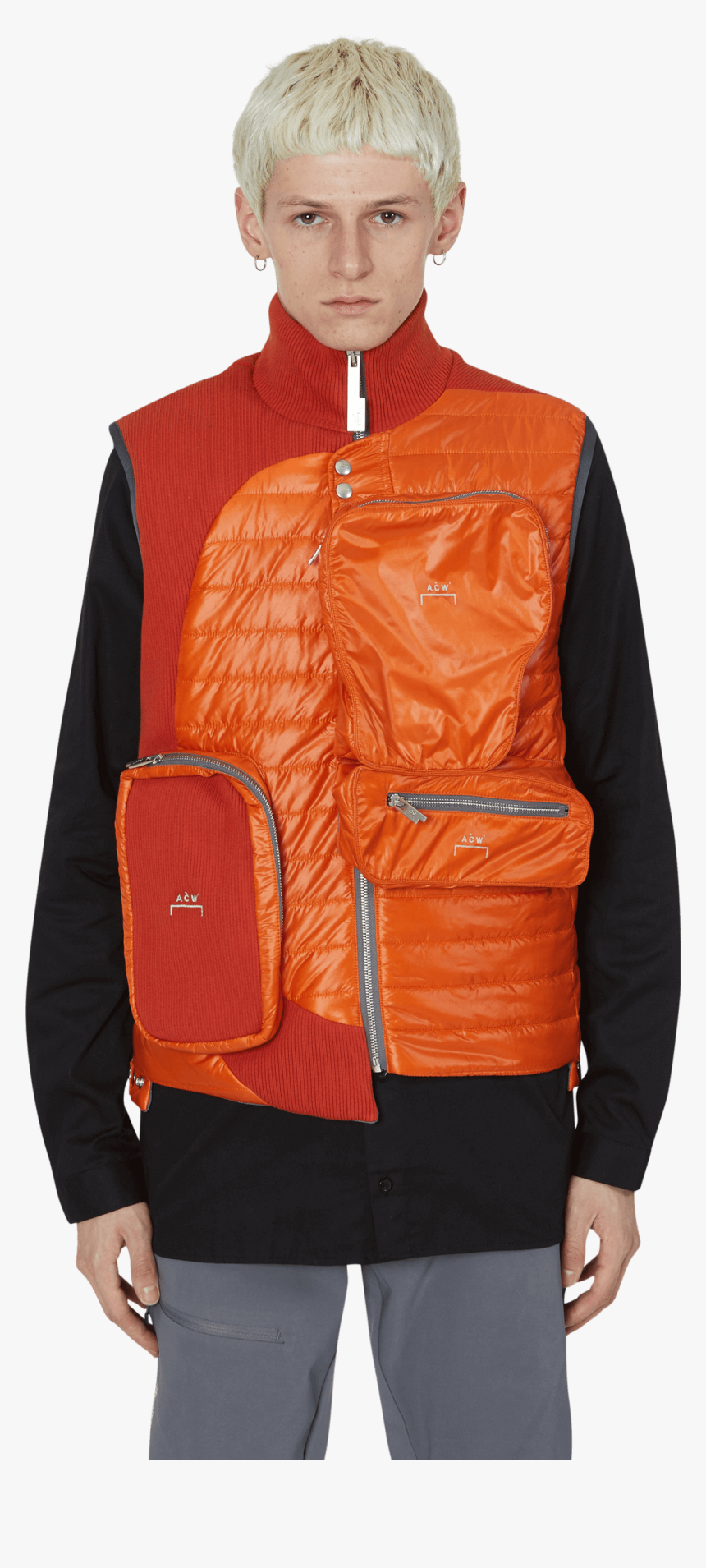 Asymmetrical 3d Pockets Puffer, Orange, Hi-res - Kiko Kostadinov Irene Jacket, HD Png Download, Free Download