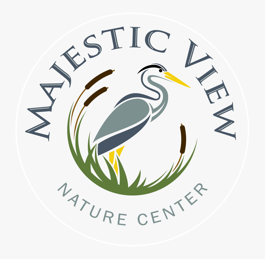 Blue Heron Logo For Majestic View Nature Center - Great Egret, HD Png Download, Free Download