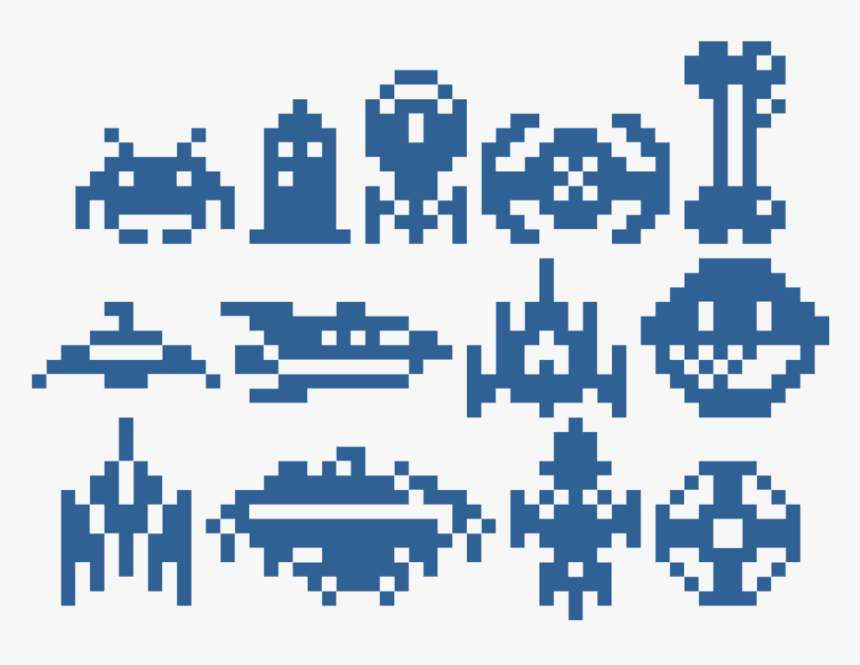 8 Bit Spaceship Png - Space Invaders, Transparent Png, Free Download