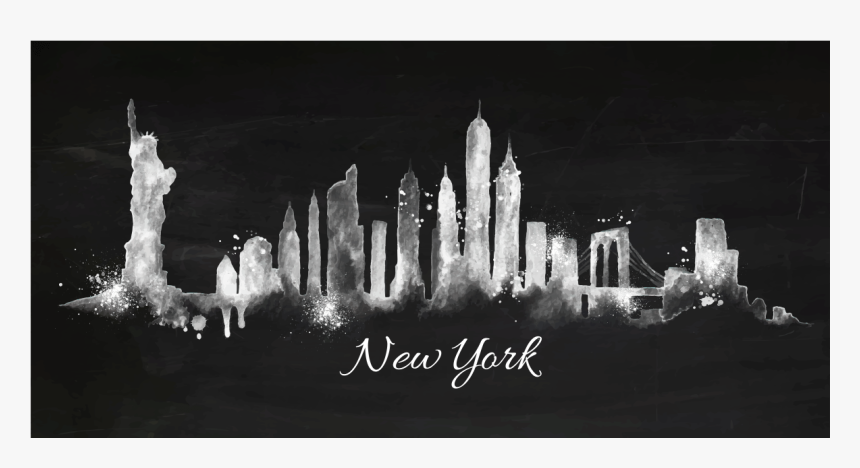 Black Board Drawing Skyscraper, HD Png Download, Free Download